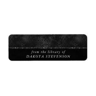 Etiqueta Onyx Romance Damasco negro satinado