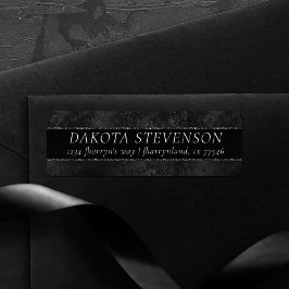 Etiqueta Onyx Romance | Damasco negro satinado