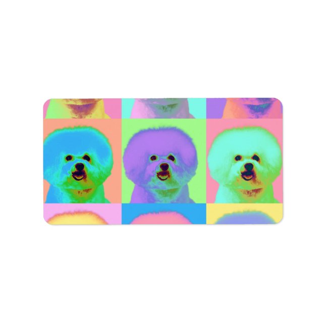 Etiqueta Op Art - Bichon Frise - Cody (Frente)