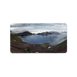 Etiqueta Opinión del panorama de Kamchatka del lago del