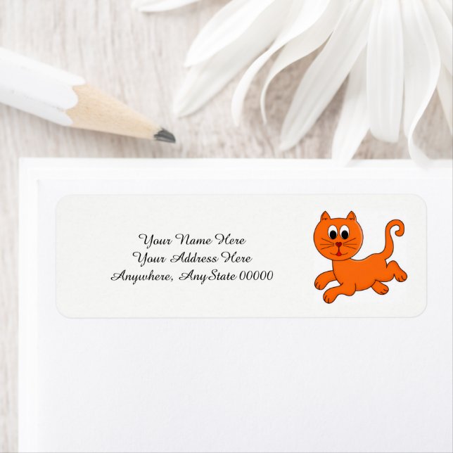 Etiqueta Orange Cat Address Labels (In situ)