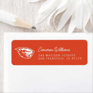 Etiqueta Oregon State Beavers   Cabeza de castor
