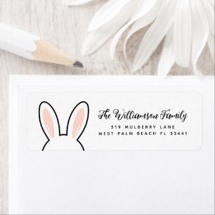 Etiqueta Orejas de conejo minimalistas personalizadas Pascu
