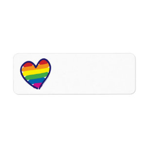 Etiqueta Orgullo gay Bandera arcoiris Corazones de amor
