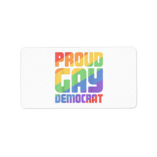 Etiqueta Orgulloso Demócrata Gay Divertido LGBT