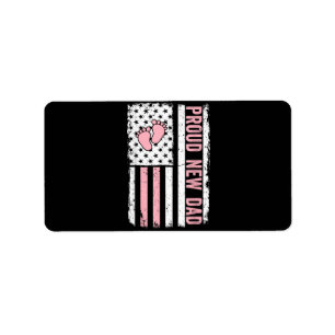 Etiqueta Orgulloso nuevo papá nuevo Chica bebé padres Día d