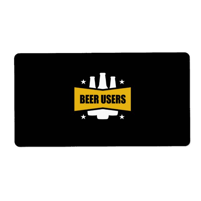 Etiqueta Orgullosos usuarios de cerveza (Frente)