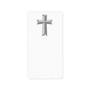 Etiqueta origami cruz cristiana