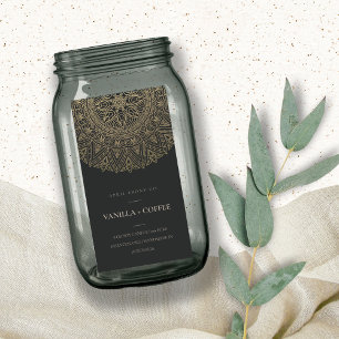 ETIQUETA ORNADA DE CANDALLA NEGRA ANGULAR PÁLIDO