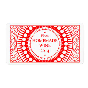 Etiqueta Ornamental 01 - Rojo sobre blanco