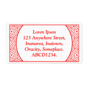 Etiqueta Ornamental 02 - Rojo sobre blanco
