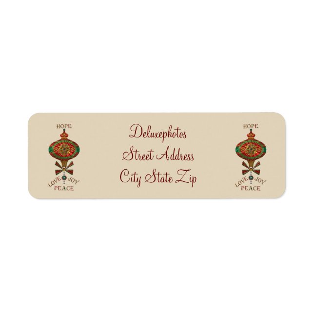 Etiqueta Ornamento de vacaciones (Frente)