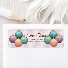 Etiqueta Ornamento moderno de Navidad Pastel Baby Shower