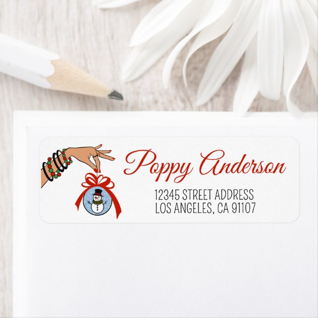 Etiqueta Ornamento navideño brillante (In situ)