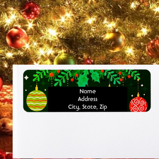 Etiqueta Ornamento y vegetación de Navidad (Subido por el creador)