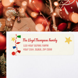 Etiqueta Ornamentos anticuados de Navidad