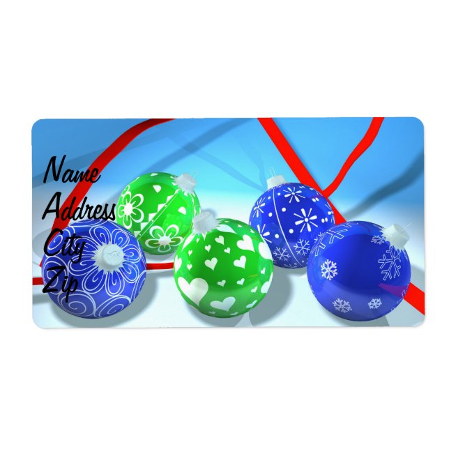 Etiqueta Ornamentos de Navidad (Frente)