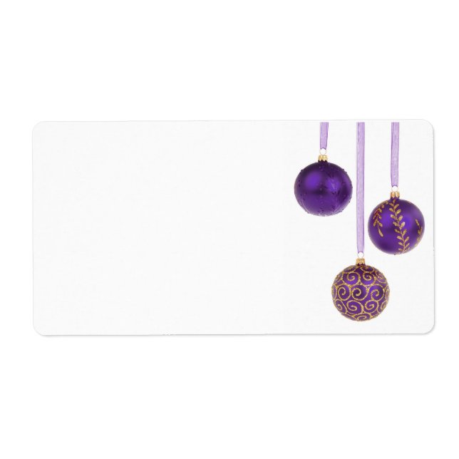 Etiqueta Ornamentos de Navidad Purple de Winterberry (Frente)