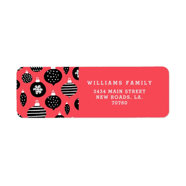 Etiqueta Ornamentos de Navidad retro (Frente)