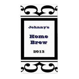 Etiqueta Ornate Black and White Beer