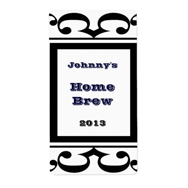 Etiqueta Ornate Black and White Beer (Frente)