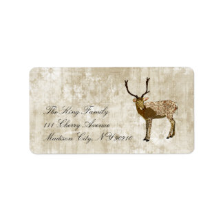Etiqueta Ornate Bronze Buck Whitewash Floral Vintage Label