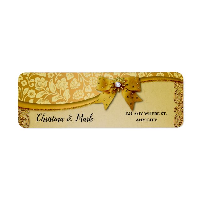 Etiqueta Ornate Elegant Retro Abstract Flores y hojas (Frente)