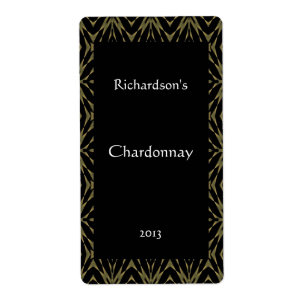 Etiqueta Ornate Gold y Black Wine