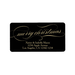 Etiqueta Ornate Navidades Oro/Negro