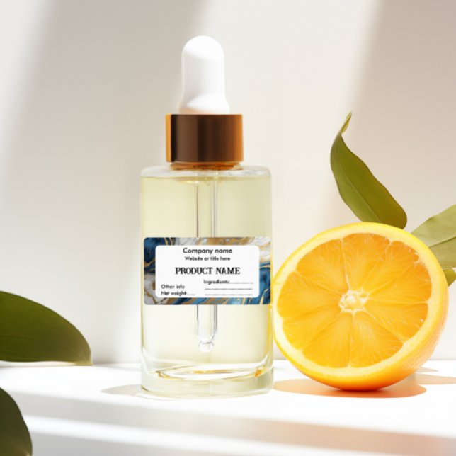 Etiqueta Oro azul y mármol blanco (Subido por el creador)