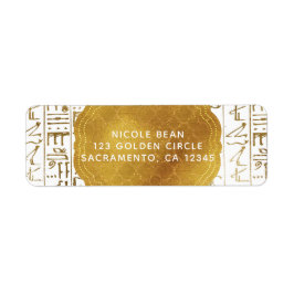 Etiqueta Oro Blanco Egipcio Egipto Ojo Glam Boda Moderna