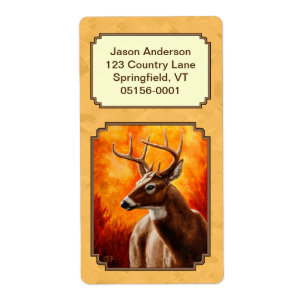 Etiqueta Oro de otoño de Whitetail Deer