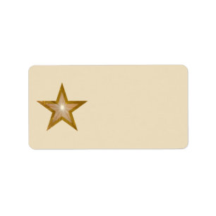 Etiqueta "Oro" Estrella medio crema lisa