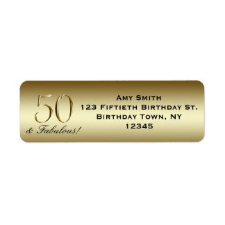 Etiqueta Oro Metálico Negro 50 cumpleaños