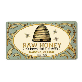 Etiqueta Oro Vintage con miel de abejas