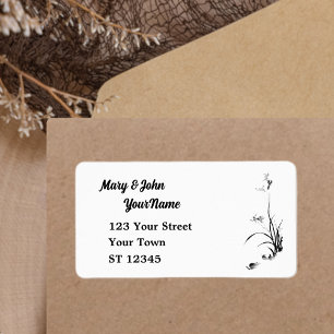 Etiqueta Orquídea china - bw