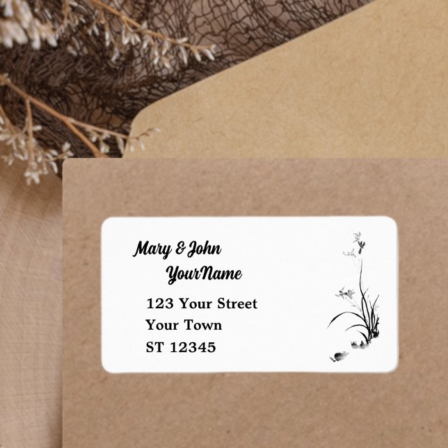 Etiqueta Orquídea china - bw (Subido por el creador)