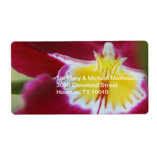 Etiqueta Orquídea roja y amarilla