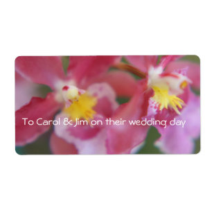 Etiqueta Orquídeas rosas y amarillas