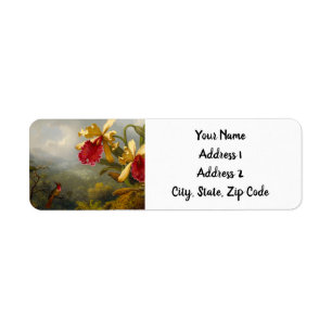 Etiqueta Orquids y Hummingbird Heade