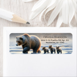 Etiqueta Osa Parda Madre Cachorros de Oso Congelados Tundra