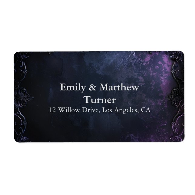 Etiqueta Oscuro Midnight Elegancia gótica (Frente)