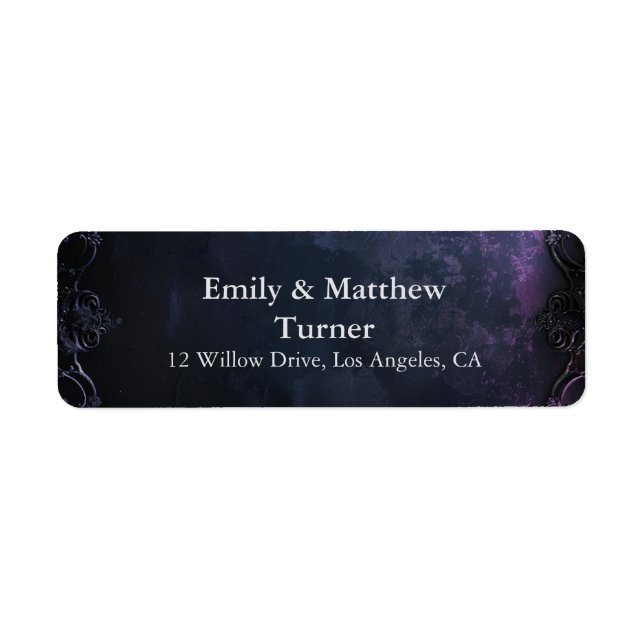 Etiqueta Oscuro Midnight Elegancia gótica (Frente)