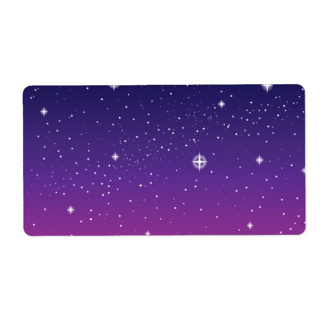 Etiqueta Oscuro Purple Starry Night Sky (Frente)