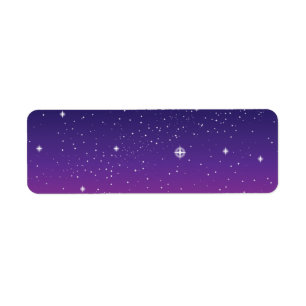 Etiqueta Oscuro Purple Starry Night Sky