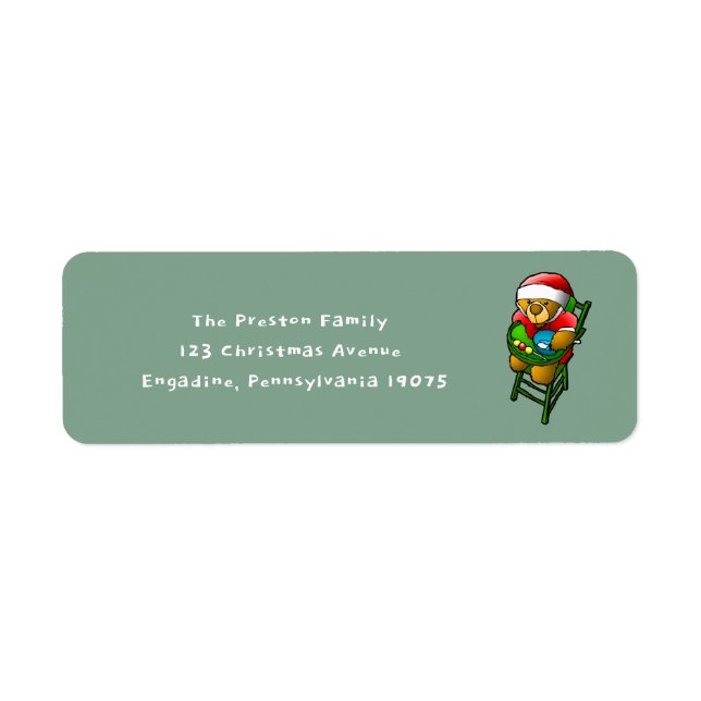 Etiqueta Osito de Navidad (Frente)