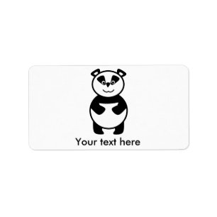 Etiqueta Oso de panda sonriente