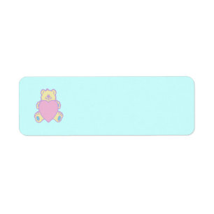 Etiqueta Oso de peluche adorable corazón de amor