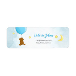 Etiqueta Oso de peluche con ducha de globo