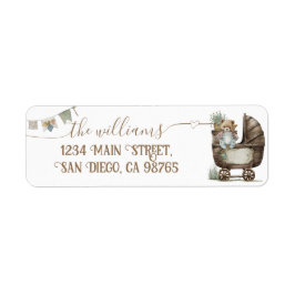 Etiqueta Oso de peluche rústico Niño Ducha